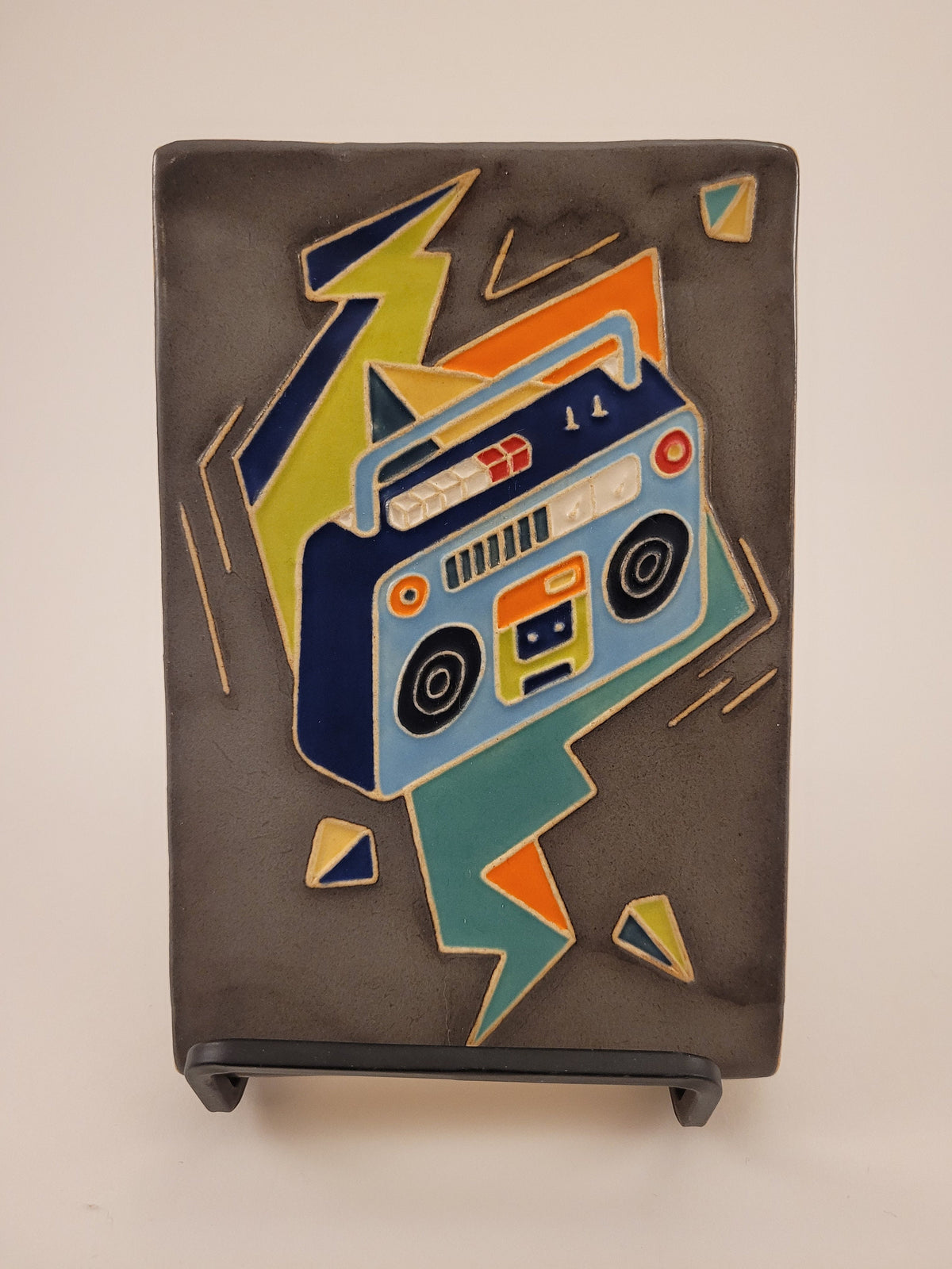 Ghetto Blaster, Handmade ceramic tile, Music tile