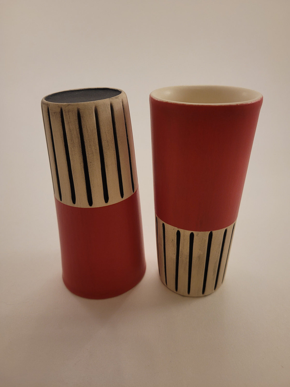 Modern handmade ceramic tumblers set, slip casted ceramic cup set, 8oz