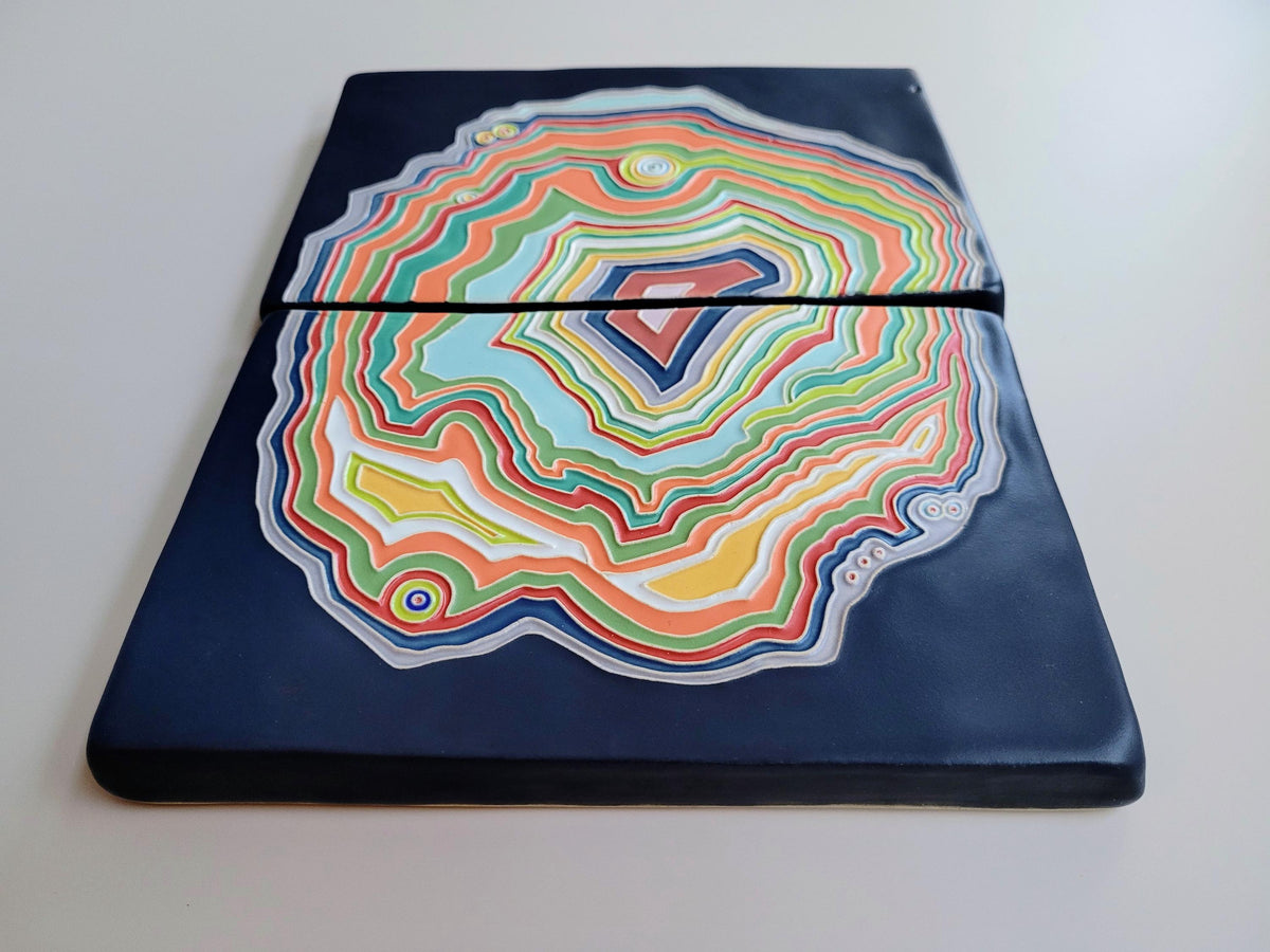 Fordite Inspired Art Tile