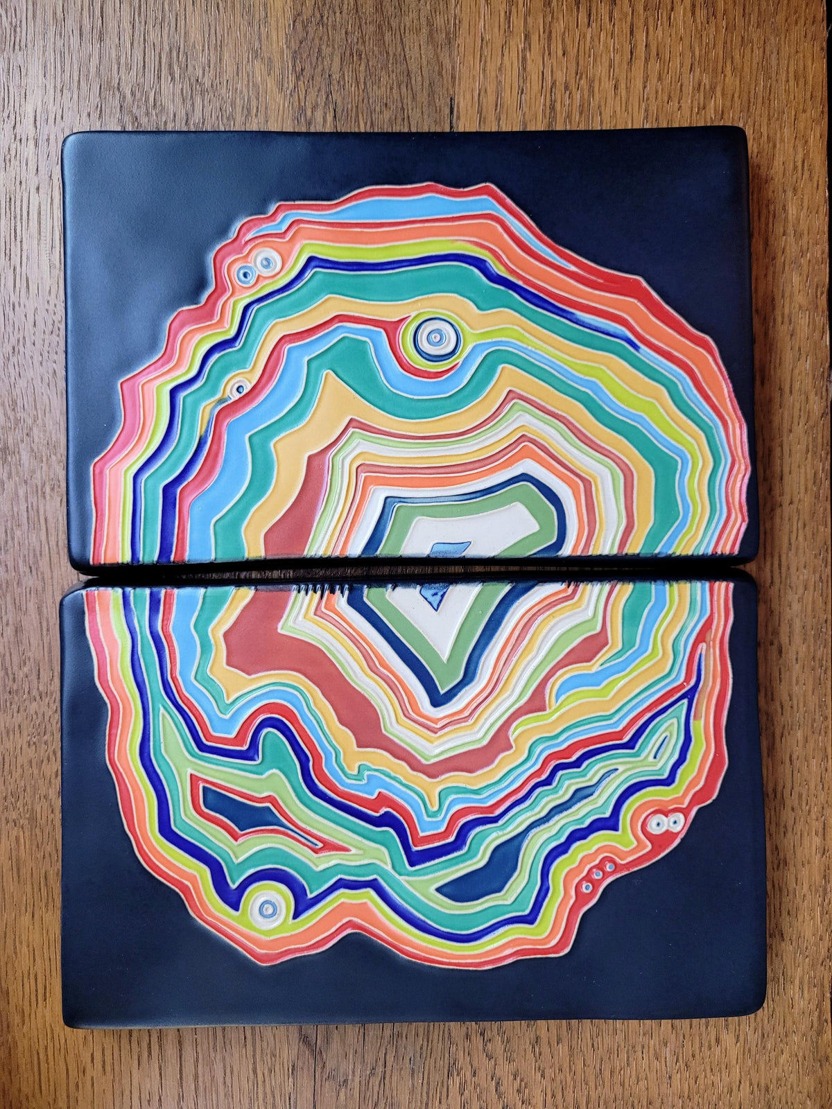 Fordite Inspired Art Tile