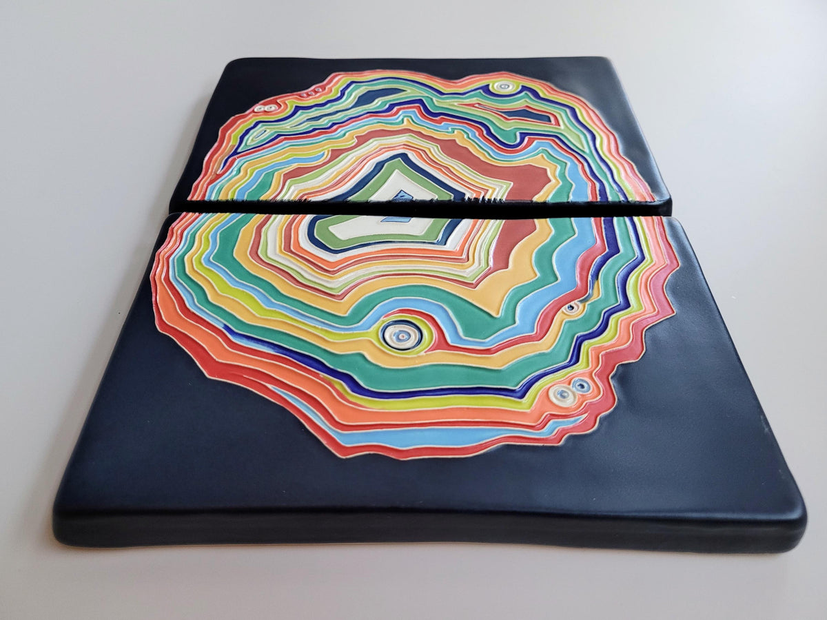 Fordite Inspired Art Tile
