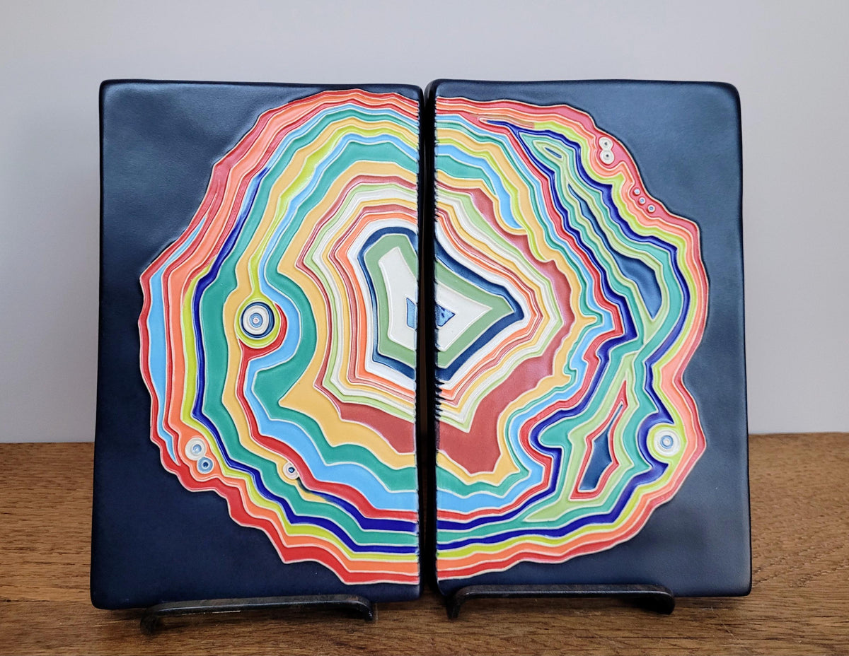 Fordite Inspired Art Tile
