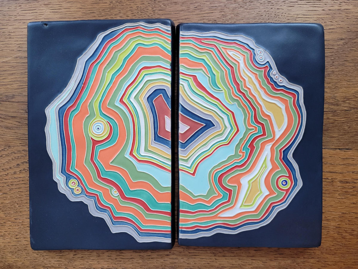Fordite Inspired Art Tile